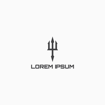 Trident Logo Icon Design Template. Poseidon, Ocean, marine flat Vector Illustration