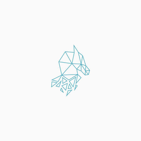 Polygonal Shattered Horse Logo icon design template vector illustrationのイラスト素材