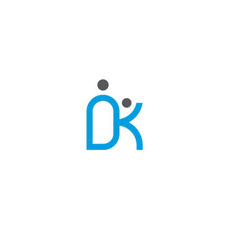 Letter DK People initial logo icon design template vector illustrationのイラスト素材