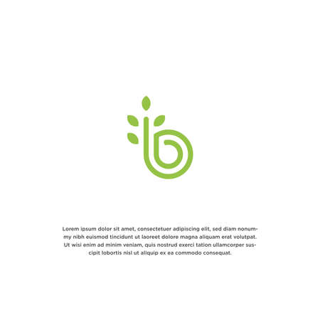 Letter B nature logo icon design template. Leaf, bloom, green vector illustrationのイラスト素材