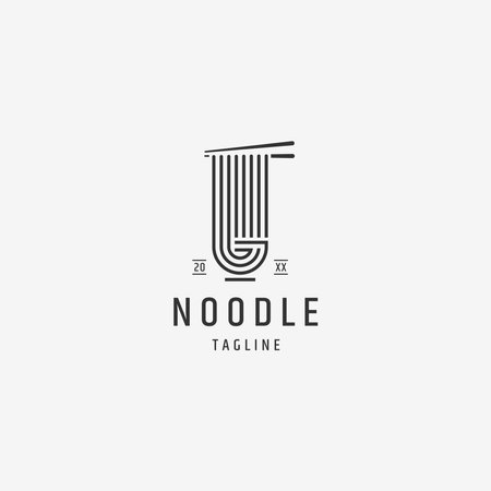 Noodle logo icon design template. Ramen, food, flat vector illustrationのイラスト素材