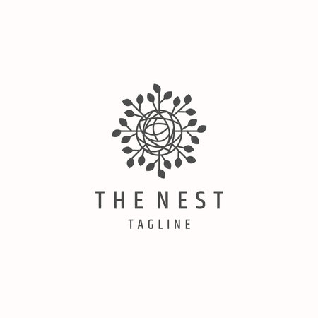 Nest floral leaf nature logo icon design template vectorのイラスト素材