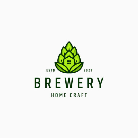Home brewery craft logo icon design template vectorのイラスト素材