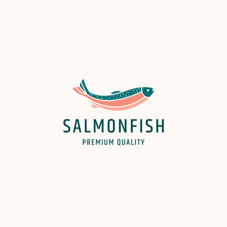 Salmon fish logo icon design template vector illustrationのイラスト素材