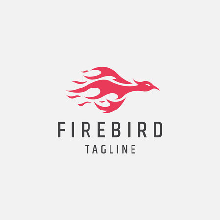 Fire bird red flame logo icon design template vector illustrationのイラスト素材