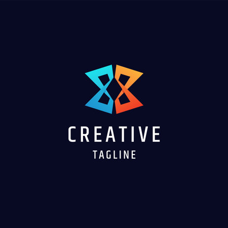 Letter X initial monogram colorful gradient logo icon design template vectorのイラスト素材