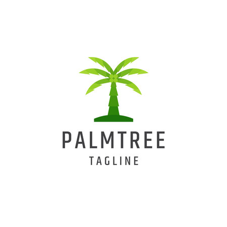 Palm tree logo icon flat design template vector illustrationのイラスト素材