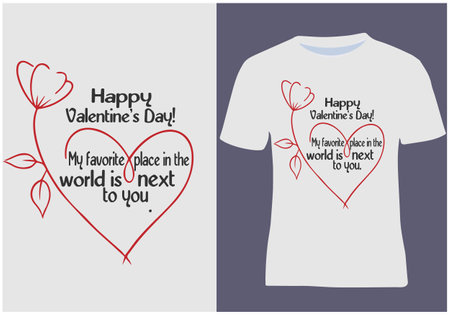 Valentine's day design with typography. Vector illustration.のイラスト素材