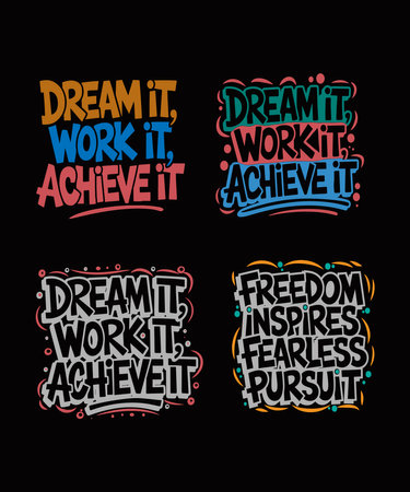 Dream it, work it, achieve it. Motivational quote.のイラスト素材