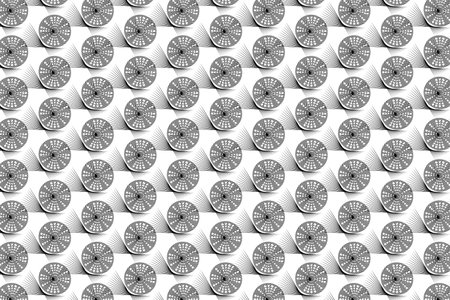 Seamless pattern with black and white circles on a white backgroundの写真素材