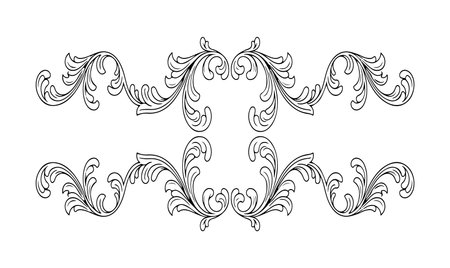 Vintage baroque ornament. Retro pattern antique style acanthusのイラスト素材