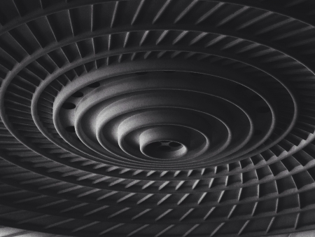 A simple white spiral texture looks magnificent in black and white. の素材