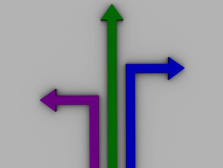3d violet green blue pointer の写真素材