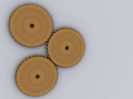 3d isolated gears abstract connect