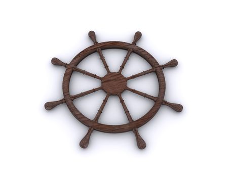 wooden steering wheel. 3dの写真素材