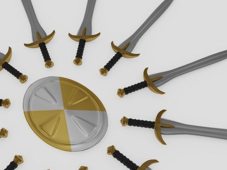 sword and shield. 3Dの写真素材