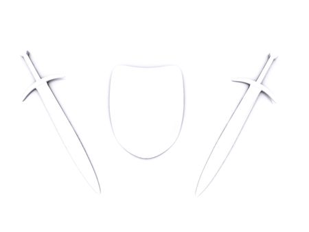 shield and two swords. 3dの写真素材