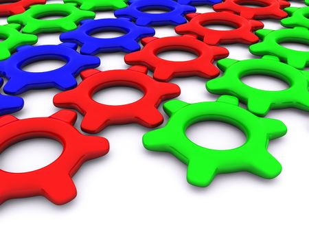 RGB gears. 3dの写真素材