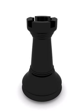 black rook. 3D isolated on whiteの写真素材