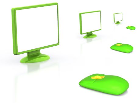 LCD monitor with mouse. 3Dの写真素材