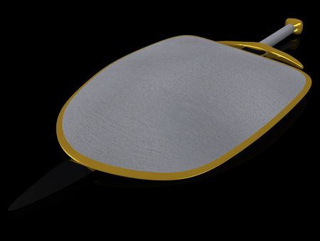  single sword and shield. 3dの写真素材