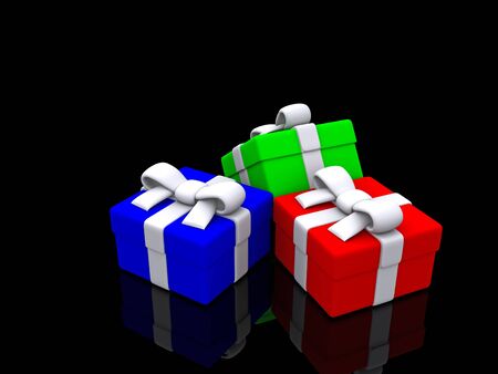 RGB gift boxes. 3D