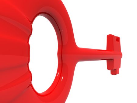 red key on white. closeupの写真素材