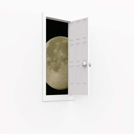 open door. 3d on whiteの写真素材