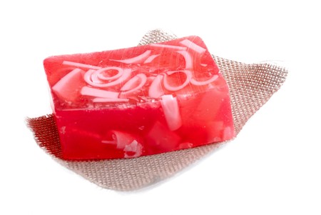 bar of soap. bath lifestyle on whiteの写真素材