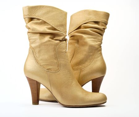 pair of leather women's shoeの写真素材