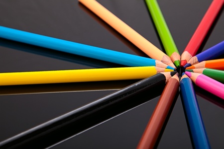 many colored pencilsの写真素材