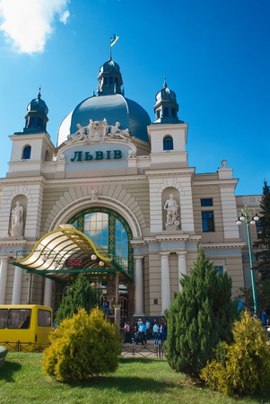 The railway station in the city of Lviv, Ukraineのeditorial素材