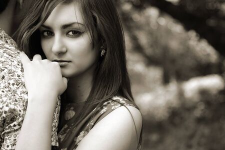 portrait of young couple. outdoor shotの写真素材