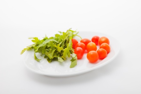 ingredients for a salad on plateの写真素材
