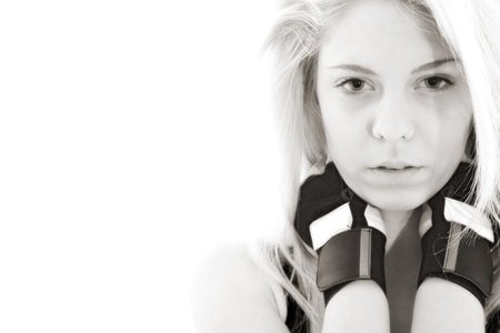 beautiful girl in sport styleの写真素材