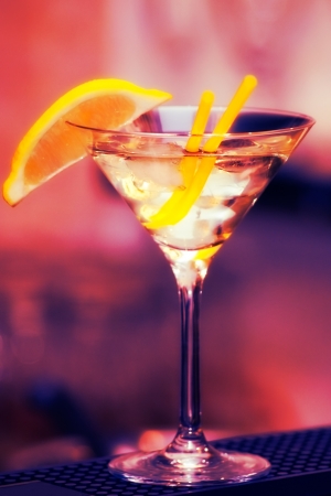 alcohol drink martini on bar. cocktailの写真素材