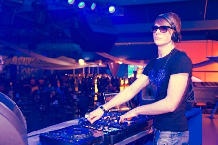 nightclub parties DJ. sound equipmentの写真素材