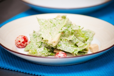 salad with sauce on plate. mealの写真素材