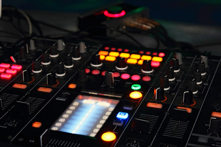 nightclub parties. DJ mixerの写真素材