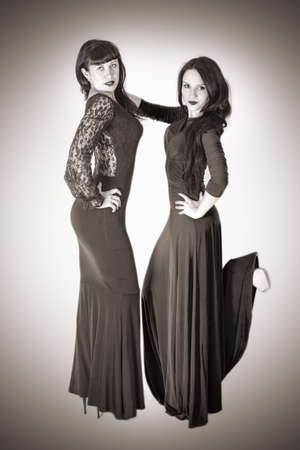 Portrait of an attractive girls. sepiaの写真素材