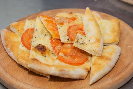 classic Italian focaccia during cookingの写真素材