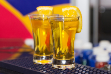 alcohol drinks on bar. cocktailの写真素材