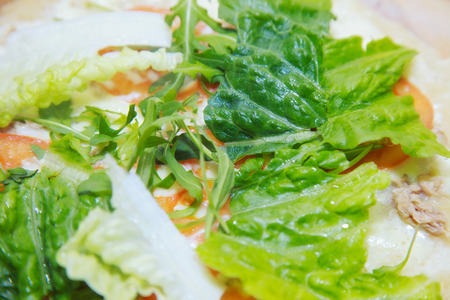 during cooking pizza calzone. close-upの写真素材