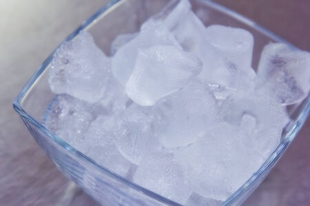 cubes ice in the glassの写真素材