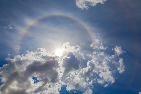 Fantastic Halo rainbow in the sky. beautyful backgroundの写真素材