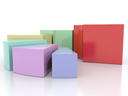 colored pie chart is divided into parts with the leadership of one of the parts. 3dの写真素材
