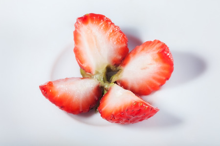 beautiful shape of a red juicy strawberries. macroの写真素材