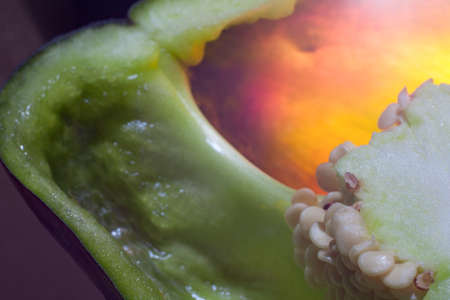 green bell pepper. macro abstractionの写真素材