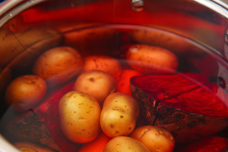 vegetables cooked in a pan. close-upの写真素材