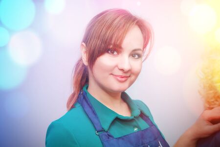 Portrait of attractive brunette girlの写真素材